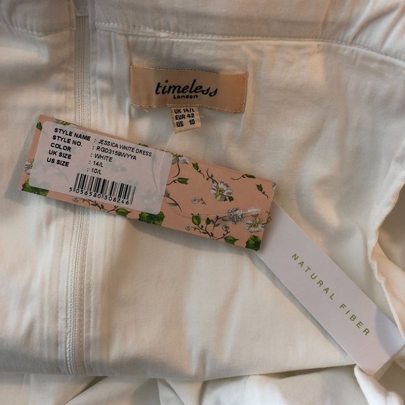 Timeless London Ivory Bridal Jessica Swing Dress Off Shoulder Retro A Line US 10 - Picture 4 of 6